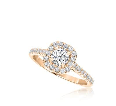 טבעת משובצת יהלומים ורד