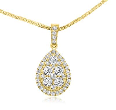 שרשרת טיפה משובצת ניצנה 80 נק